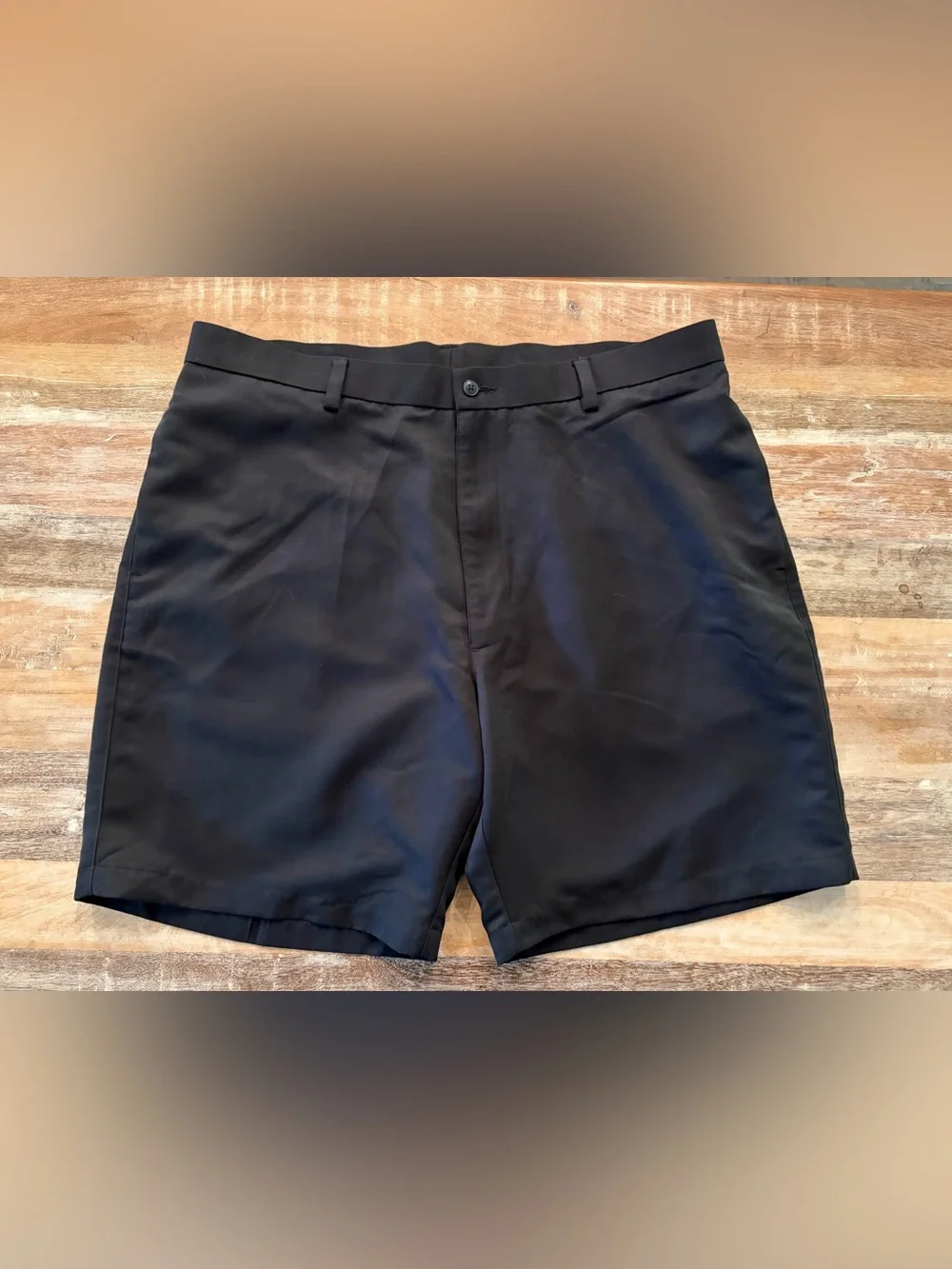 Roundtree & Yorke‎ Flat Front Black Chino Shorts Size 42 9